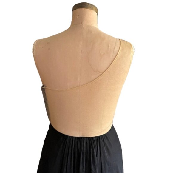 La Famme black nude mesh bodice maxi long gown 4 - Picture 3 of 16